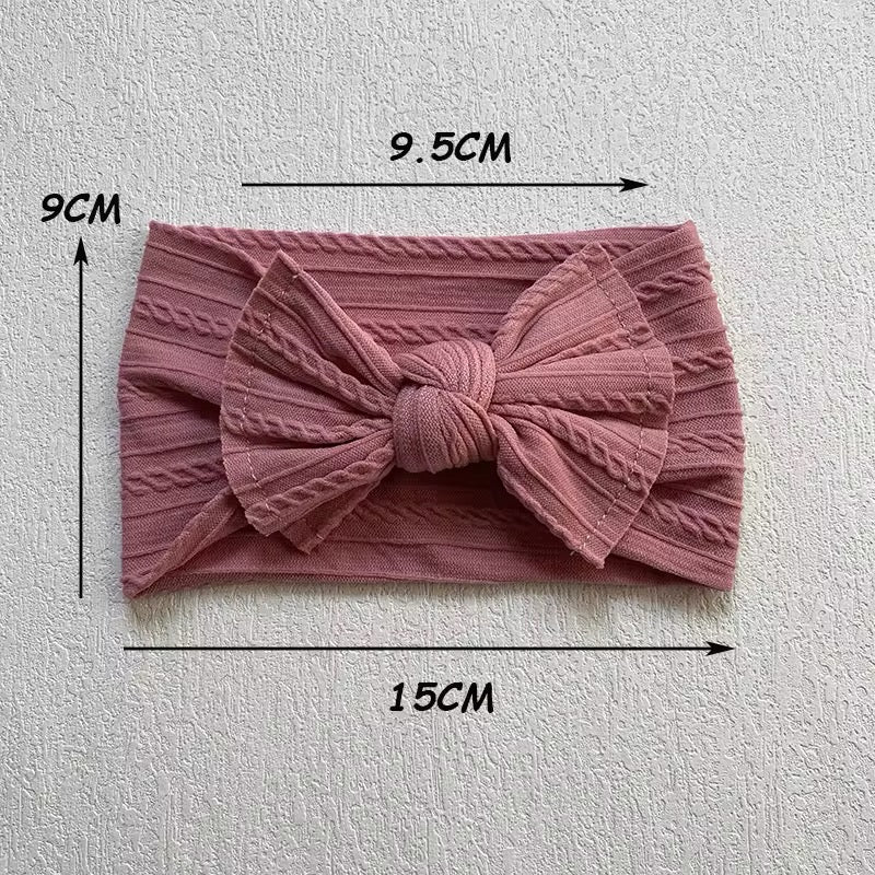 Berry pink - Baby cable bow headband