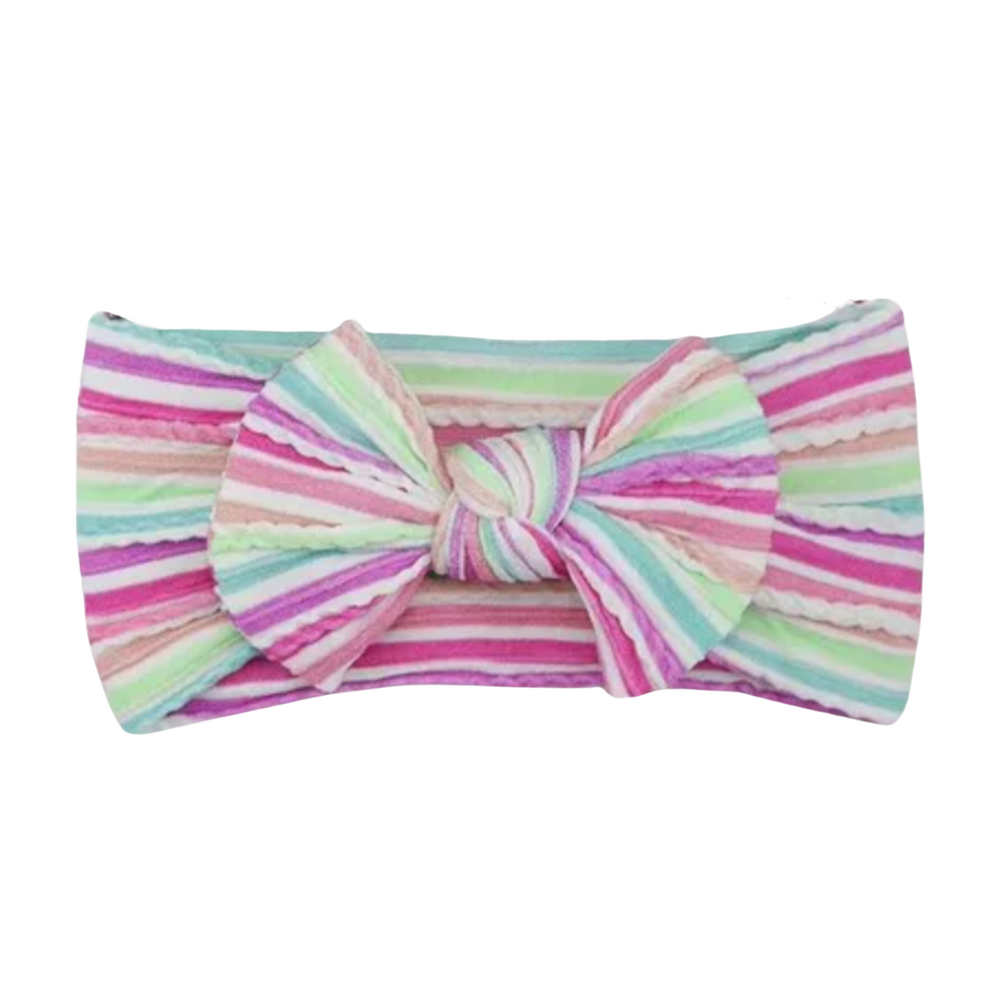 Striped colorful - Baby cable bow headband