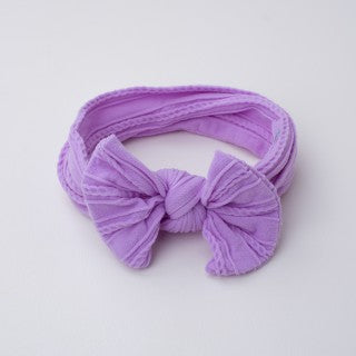 Violet - Baby cable bow headband