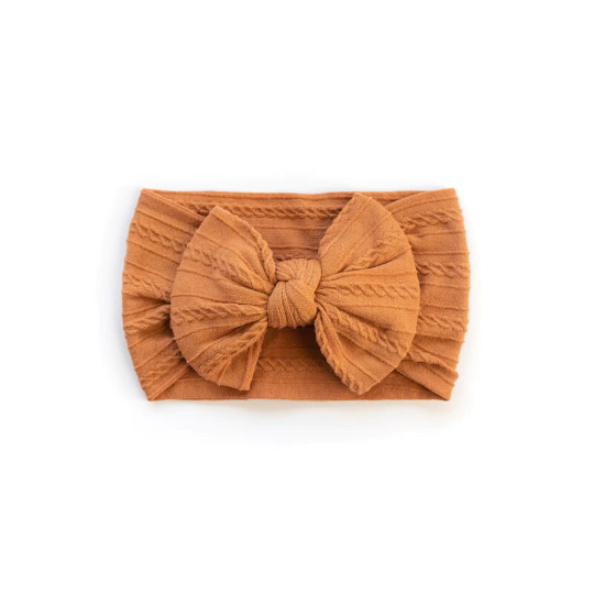 Camel - Baby cable bow headband