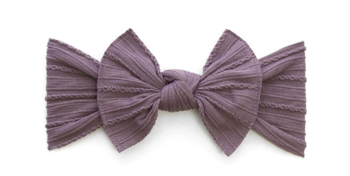 Purple - Baby cable bow headband