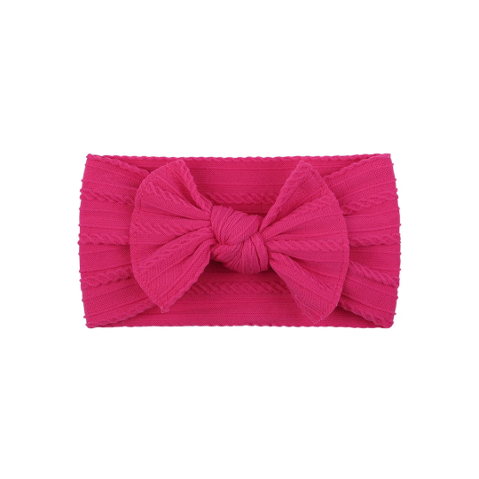 Magenta - Baby cable bow headband