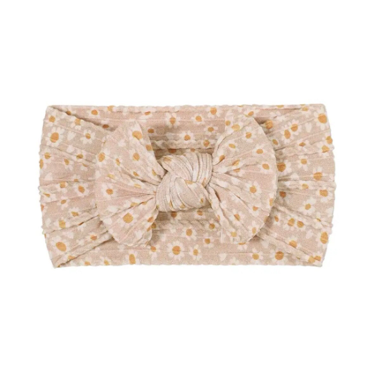 Stylish nude floral pattern - Baby cable bow headband