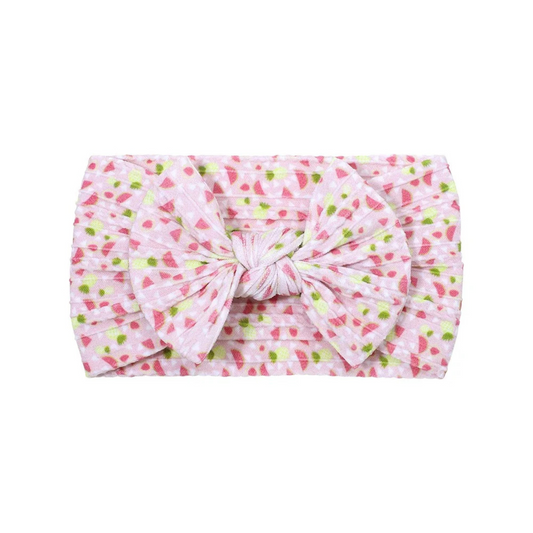 Watermelon & Pineapple pattern - Baby cable bow headband