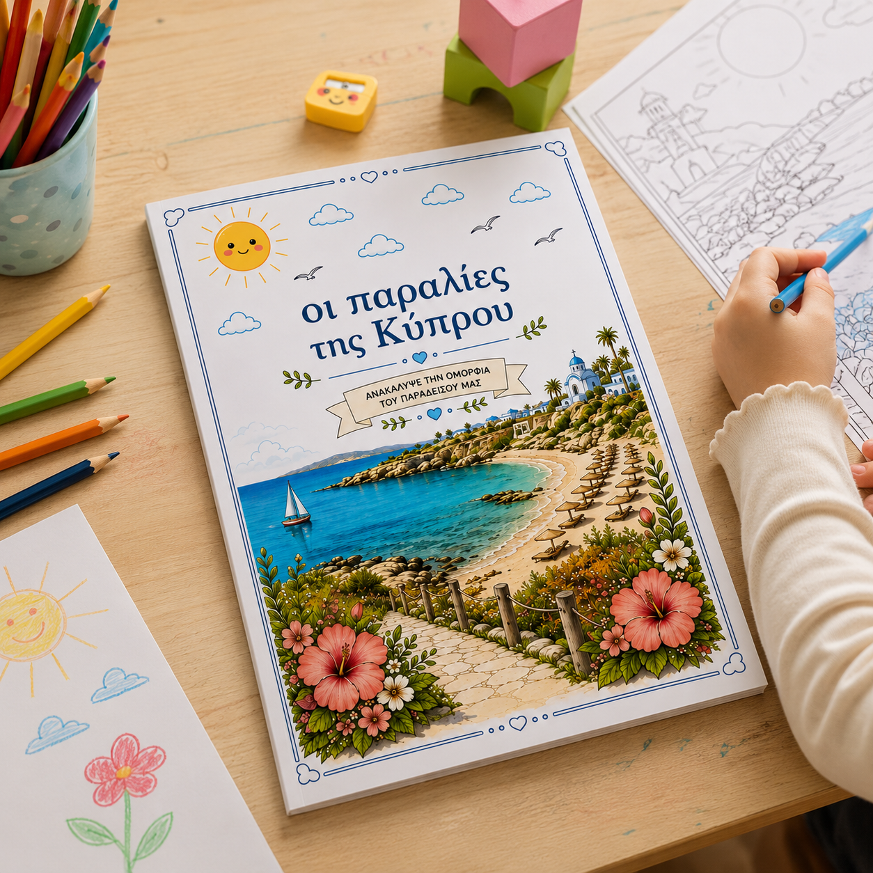24 Cyprus beaches – Digital Coloring Book