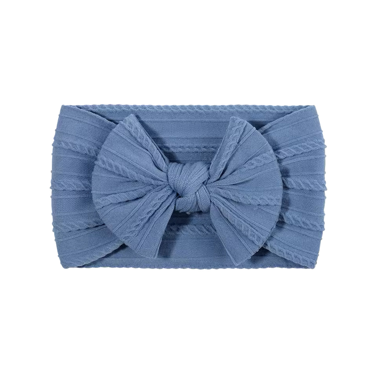 Dusty blue - Baby cable bow headband