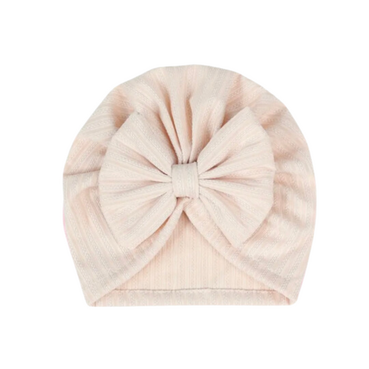 Beige - Baby turban hat