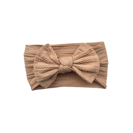 Biscuit - Baby cable bow headband