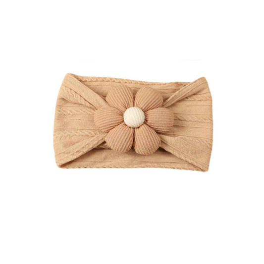 "The flower" Brown - Baby cable bow headband