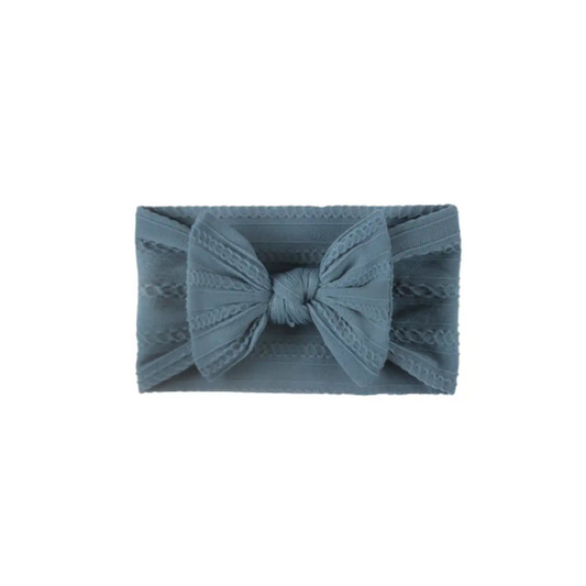 Sky blue - Baby cable bow headband